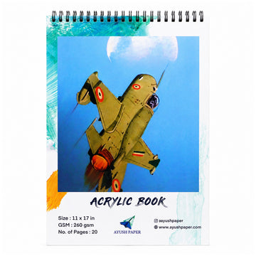 Ayush Paper Fighter Jet Design A3 Wiro Acrylic Book – 260 GSM, 20 Pages