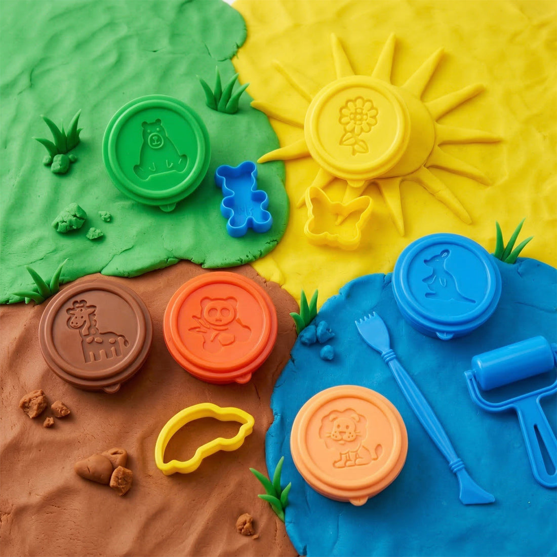 Artline Love-Art Kidoh Super Soft Modelling Dough Set – 6 Colours with Moulds, Roller & Cutter