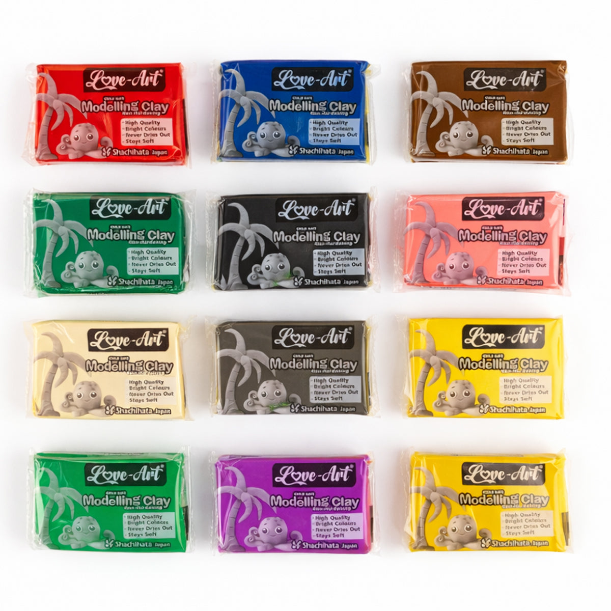 Artline Love-Art Child Safe 24 Modelling Clay - 12 Vibrant Shades Non-Hardening