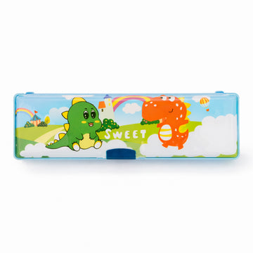 Arav Dinosaur Double-Deck Pencil Case - Multicolour Cartoon Print