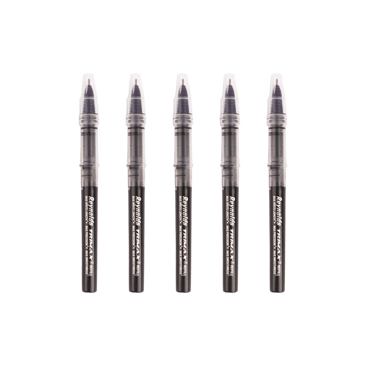 Reynolds Trimax Fluid Ink Refills - Black 0.5mm, Pack of 5 for Precision Writing