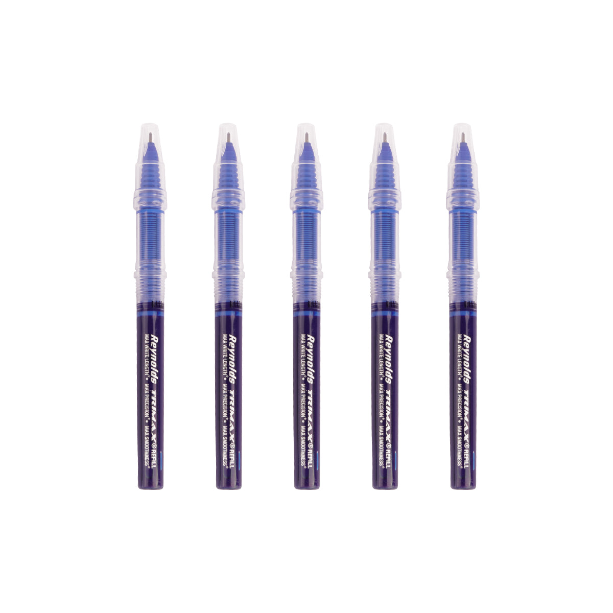 Reynolds Trimax Fluid Ink Refills - Blue 0.5mm, Pack of 5 for Precision Writing