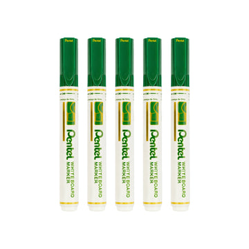 Pentel MW46 Whiteboard Marker Set - Green, 10 Pack Medium Bullet Tip