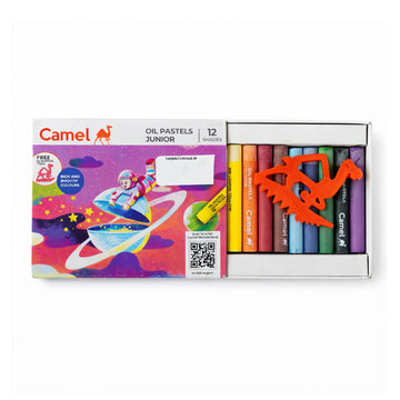 Camel Oil Pastels Junior 12 Shades – 5 Pack Set with Scraping Tool