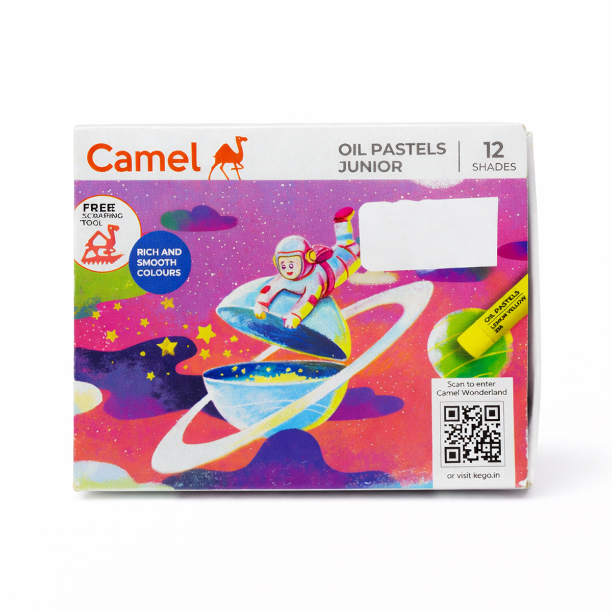 Camel Oil Pastels Junior 12 Shades – 5 Pack Set with Scraping Tool