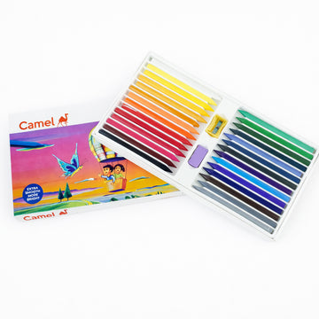Camel Plastic Crayons – 28 Shades (Non-Toxic)