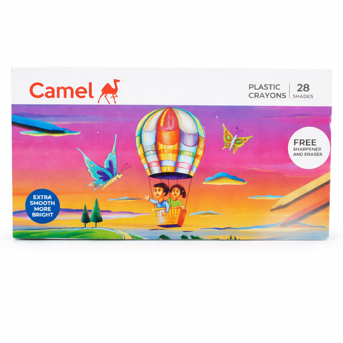 Camel Plastic Crayons – 28 Shades (Non-Toxic)