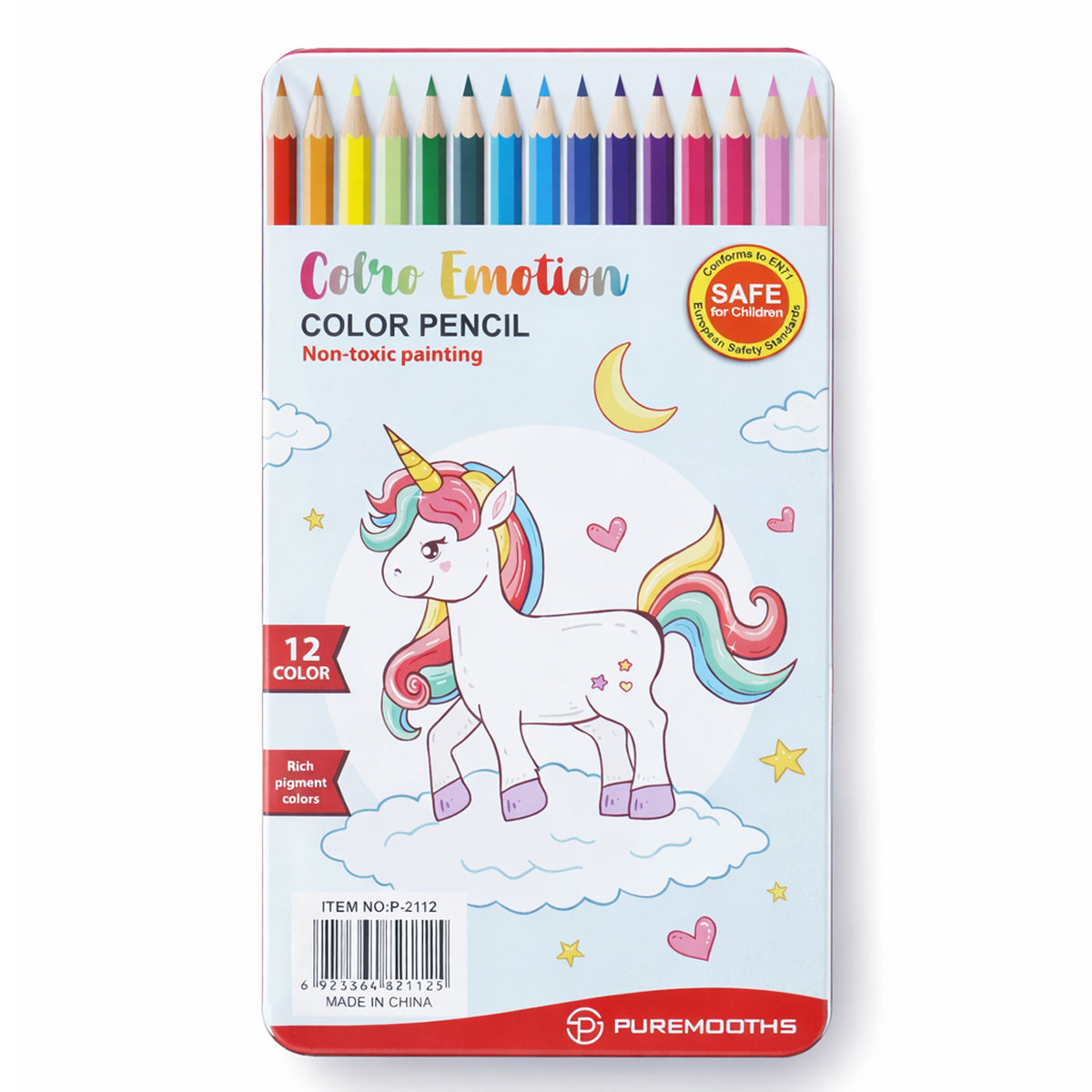 Arav Colour Emotion Colour Pencils – 12 Shades (Unicorn Tin)