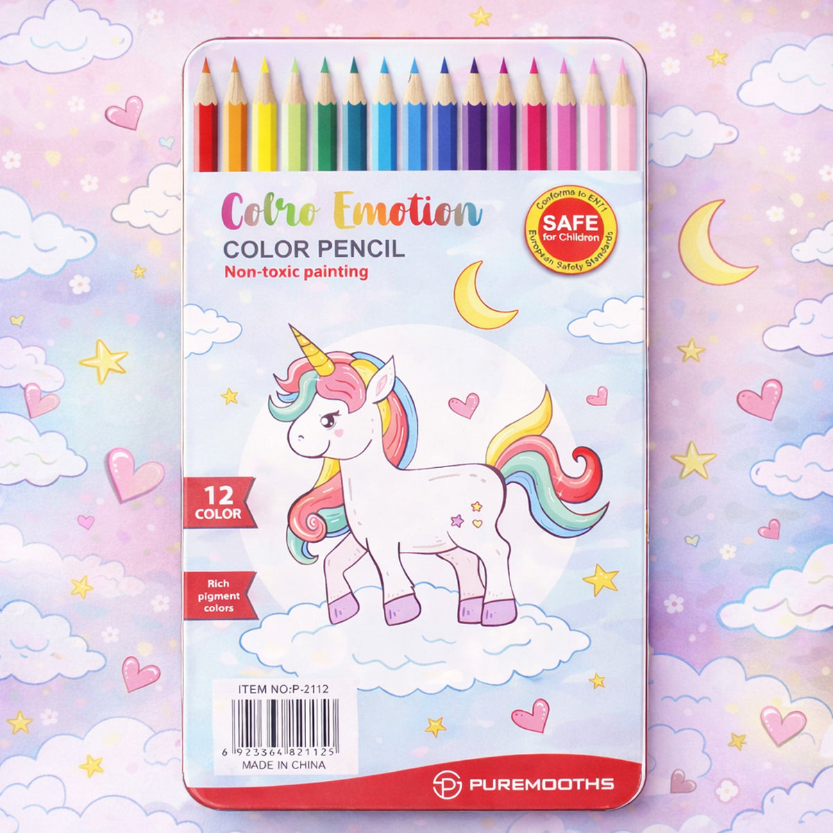 Arav Colour Emotion Colour Pencils – 12 Shades (Unicorn Tin)