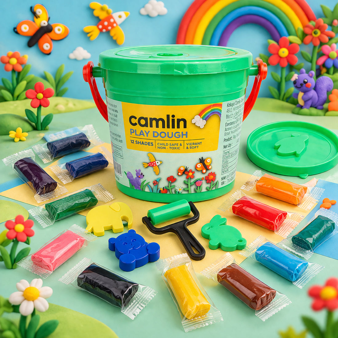 Camlin Play Dough 12 Shades with Accessories