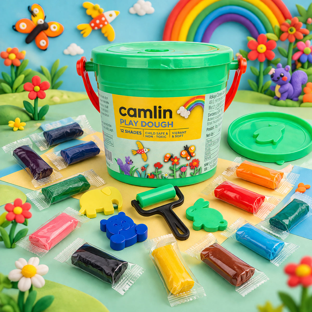 Camlin Play Dough 12 Shades with Accessories