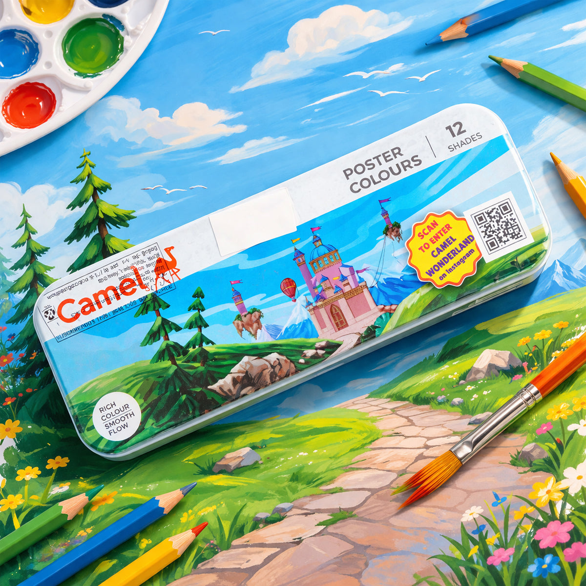 Camel Poster Colours – 12 Shades (10 ml Each)
