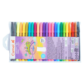 Camel 24 Shades Sketch Pens with Stencil