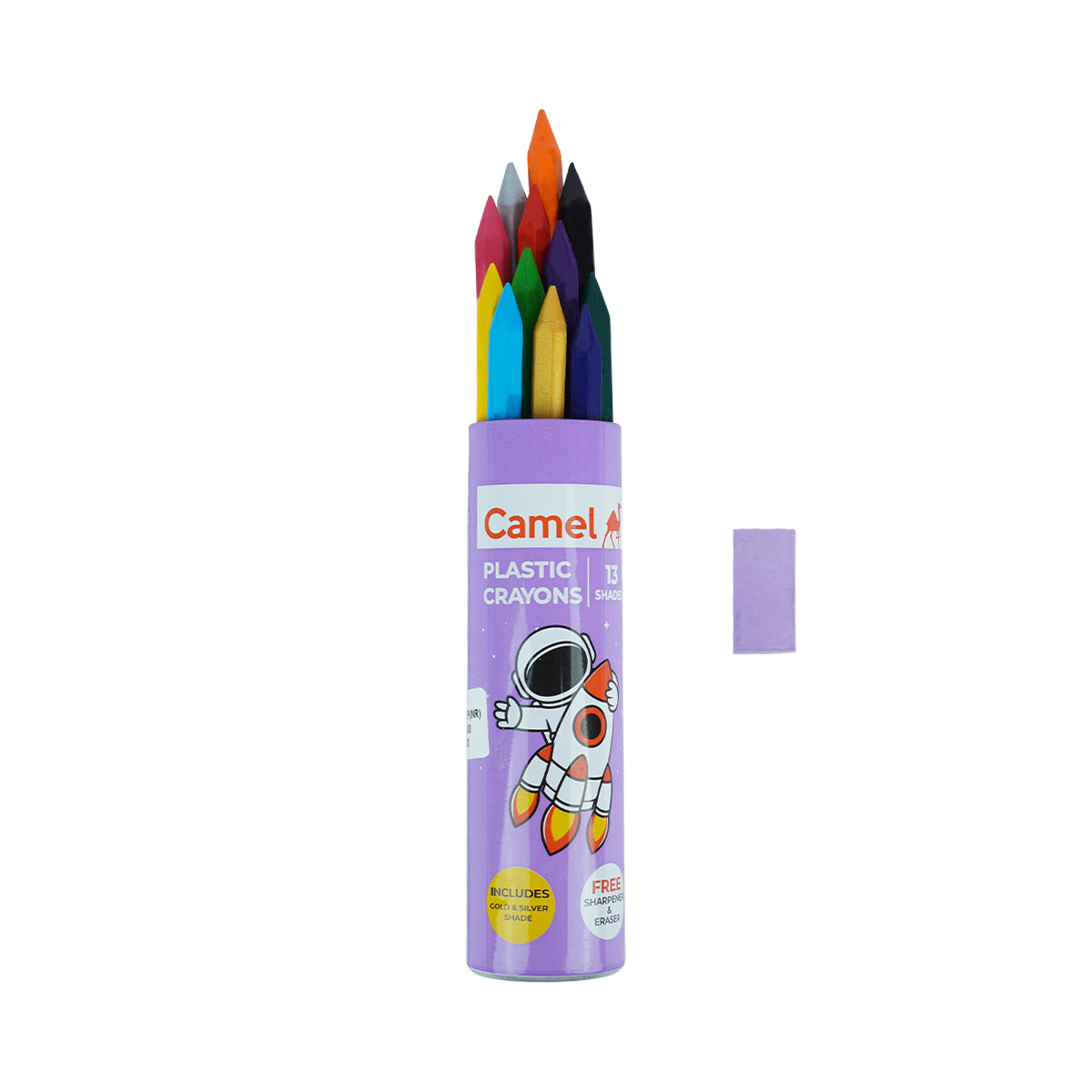 Camel 13 Shades Plastic Crayons with Eraser & Sharpener