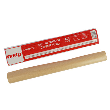 Oddy Laminated Notebook Cover Roll - Tan, 13.5" x 5m for School Registers