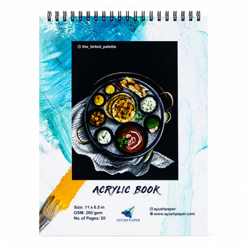Ayush Paper Indian Thali Design A4 Wiro Acrylic Book – 260 GSM, 20 Pages
