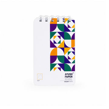 Ayush Paper Dot Pocket Size Wiro Notebook - 100 GSM, Fountain Pen Friendly