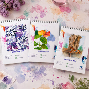 Ayush Paper A4 Watercolour Wiro Notebook - 270 GSM, 100% Cotton