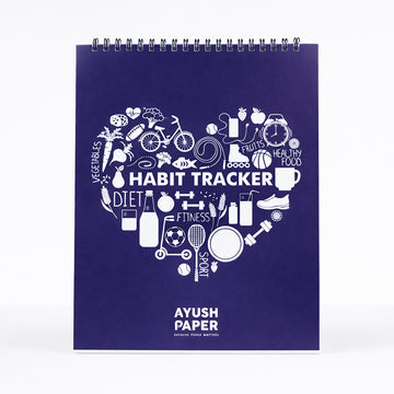 Ayush Paper Wiro-Bound Habit Tracker 12 Pages - Purple