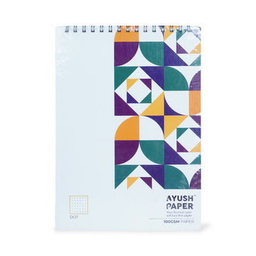 Ayush Paper A4 Dot Wiro Notebook - 100 GSM, 50 Dot Pages