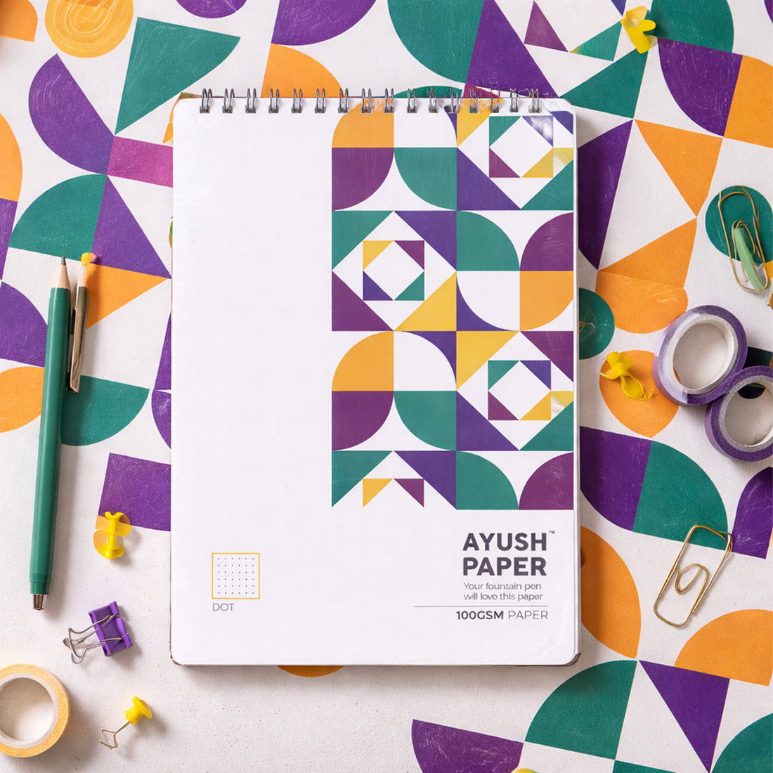 Ayush Paper A4 Dot Wiro Notebook - 100 GSM, 50 Dot Pages
