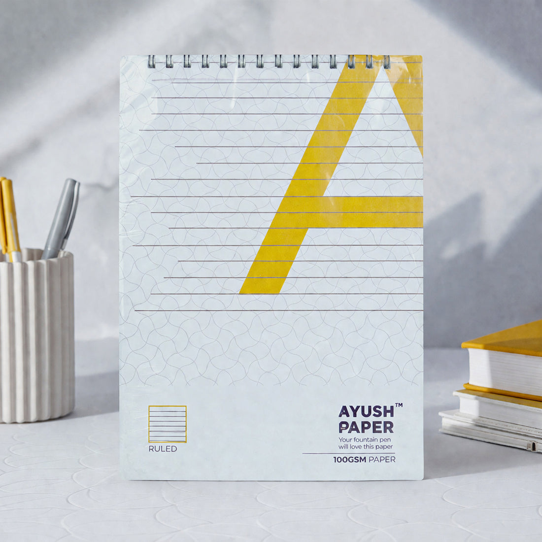 Ayush Paper A4 Ruled Notebook | 100 GSM | 50 Pages