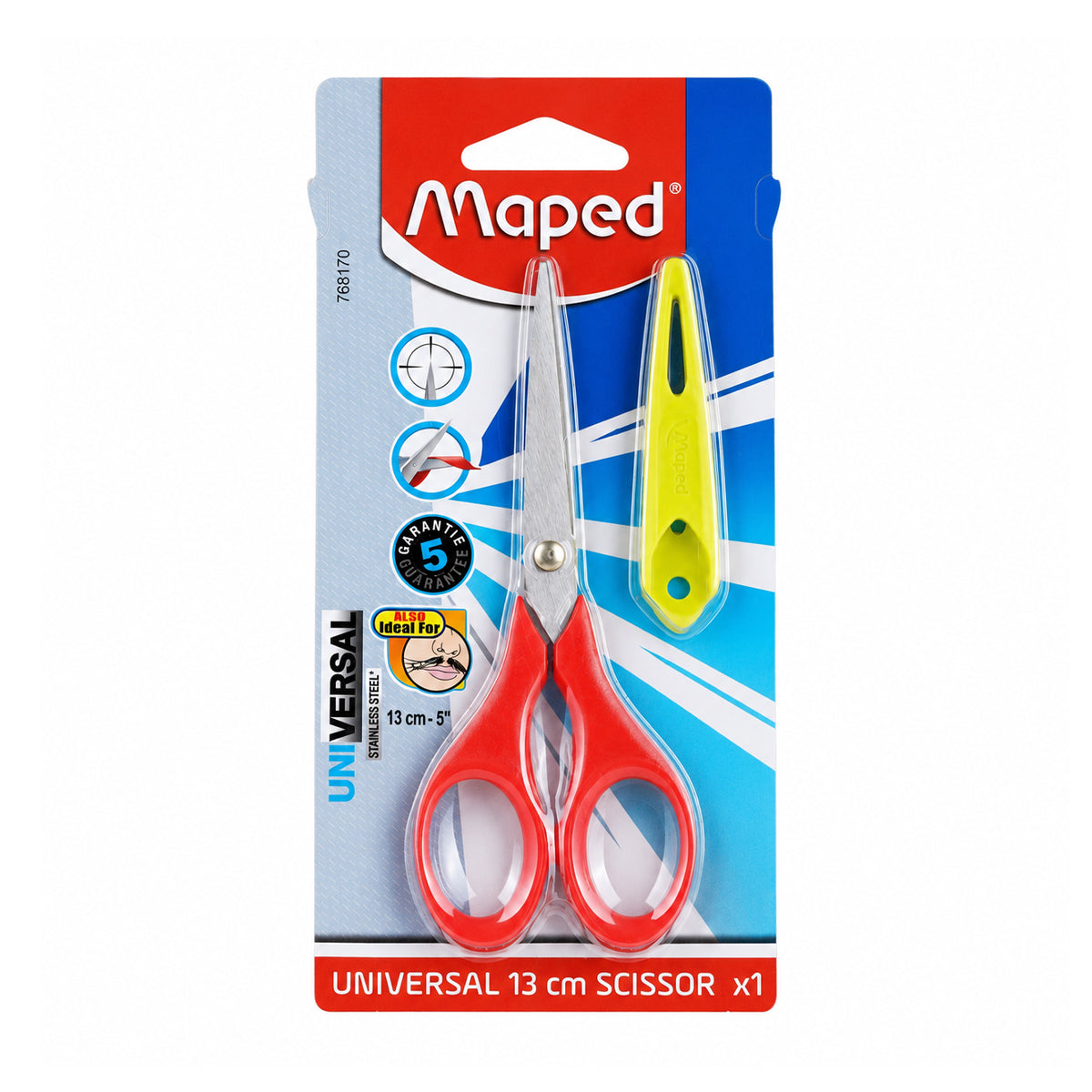 Maped 13 cm Scissors — Pack of 2, Red Handle