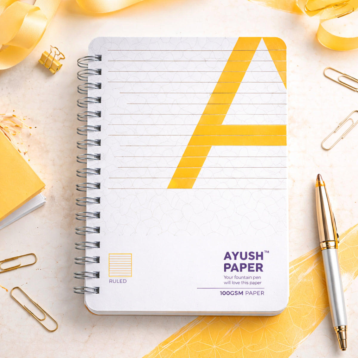 Ayush Paper B5 Ruled Wiro Notebook | 100 GSM | 100 Pages