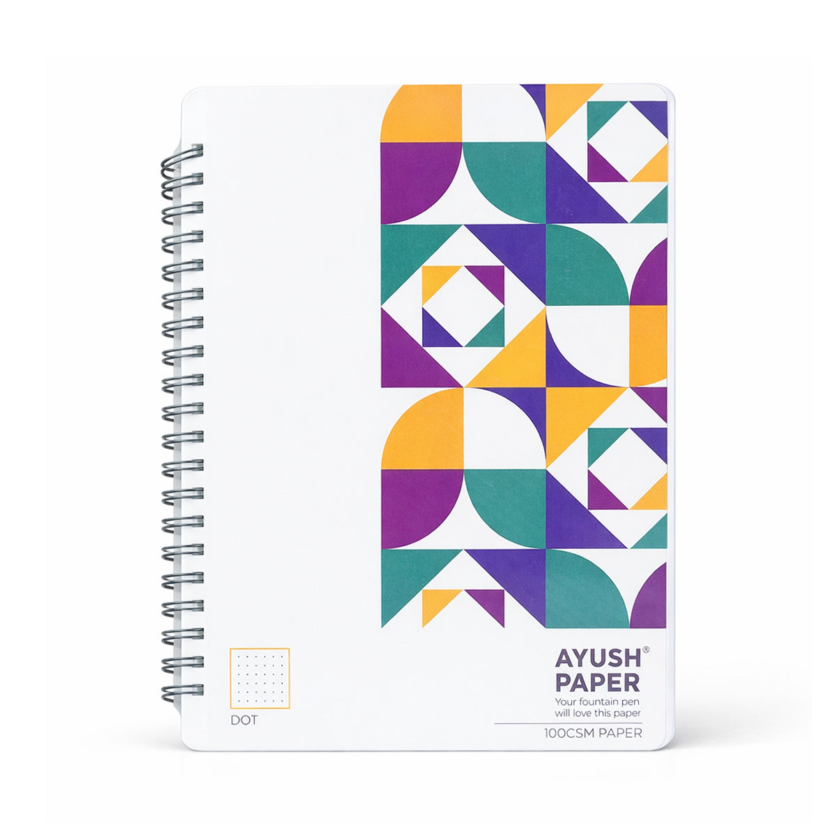 Ayush Paper A4 Dot Notebook - 100 GSM, Fountain Pen Friendly