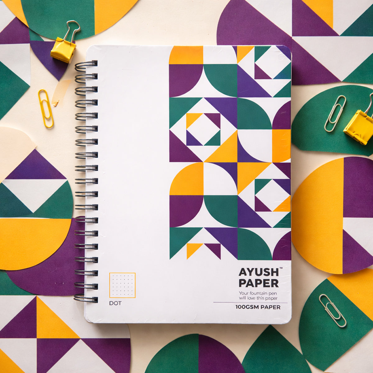 Ayush Paper A4 Dot Wiro Notebook | 100 GSM | 100 Pages