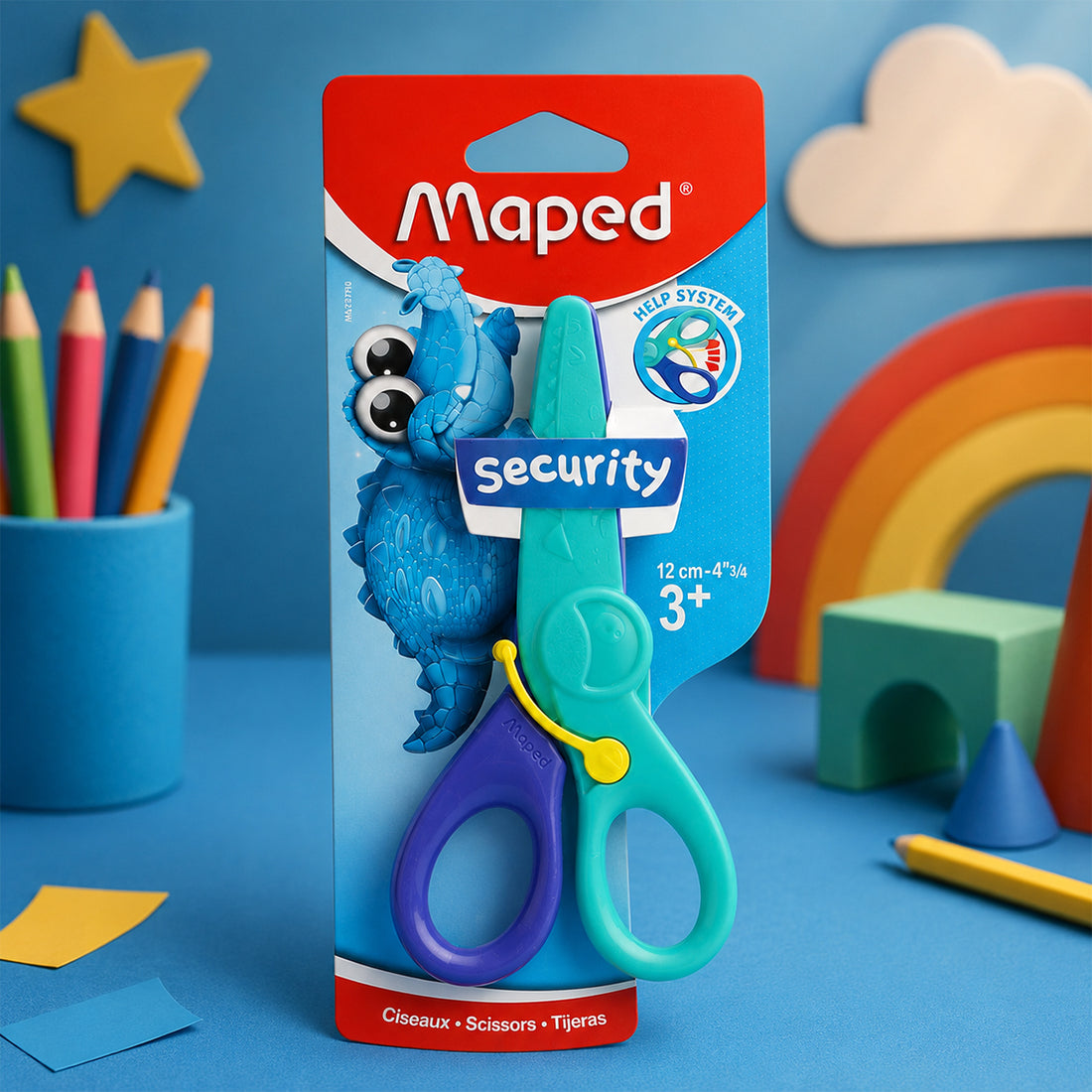 Maped 12 cm School Scissors — Pack of 2 (Green & Blue)