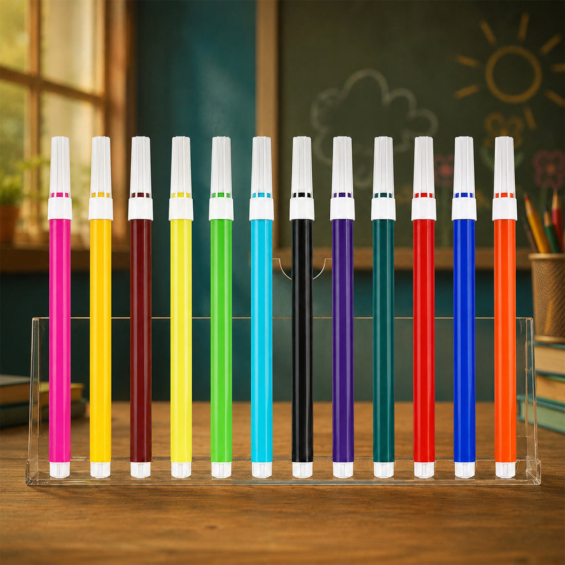 Love Art 12 Classic Sketch Pens — Pack of 2 (24 Pens Total), Assorted Colours
