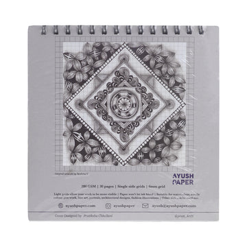 Ayush Paper 8×8 Gridbook – 200 GSM, 30 Pages, 6 mm Single Grid