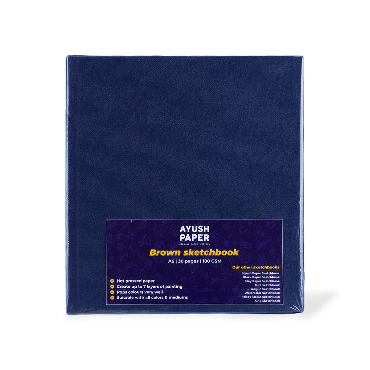 Ayush Paper A6 Brown Sketchbook – 30 Pages, 180 GSM