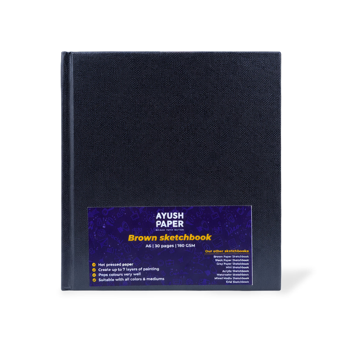 Ayush Paper A6 Brown Sketchbook – 30 Pages, 180 GSM