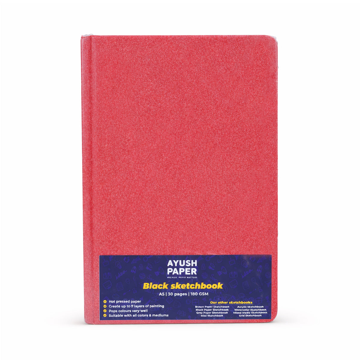 Ayush Paper A5 Black Sketch Book 200 GSM Hardbound 30 Pages