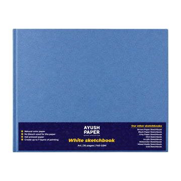 Ayush A4 Hardbound Sketch Book – 30 Pages, 200 GSM White