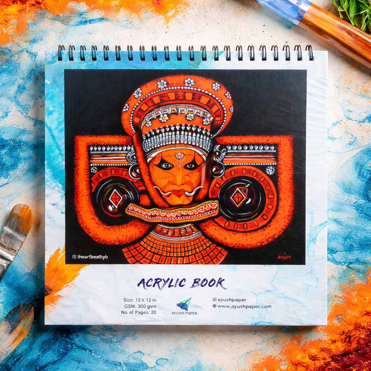 Ayush Paper 12x12 Acrylic Book 260 GSM Wiro Bound 20 Pages
