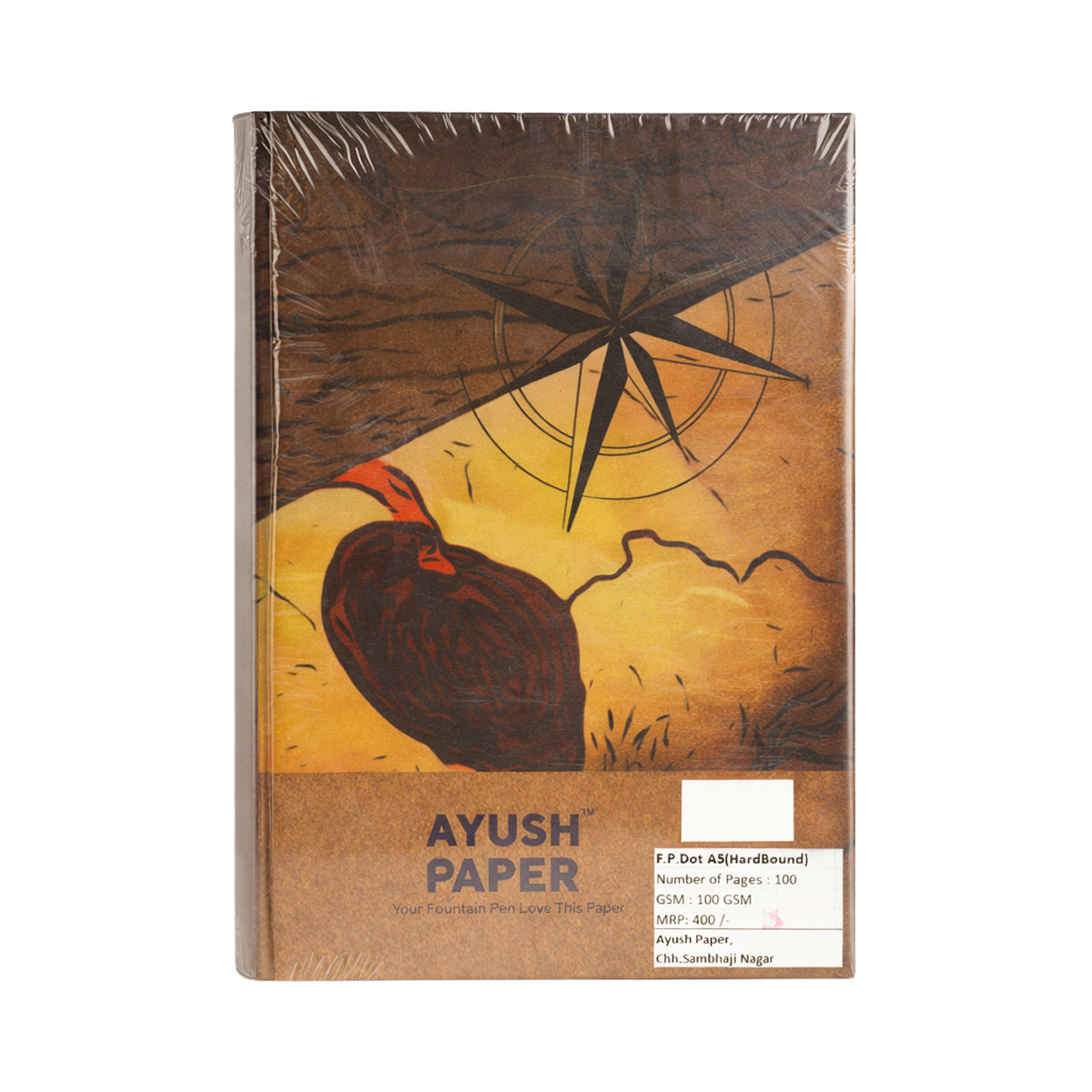 Ayush Paper A5 Dot Notebook | 100 Pages | 100 GSM | Hard Bound