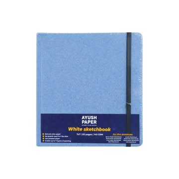 Ayush Paper 7×7 Sketch Notebook | 200 GSM White | Hard Bound