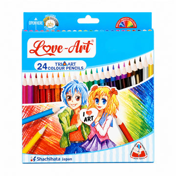 Love Art 24 Triart Colour Pencils — Pack of 24 Assorted Colours