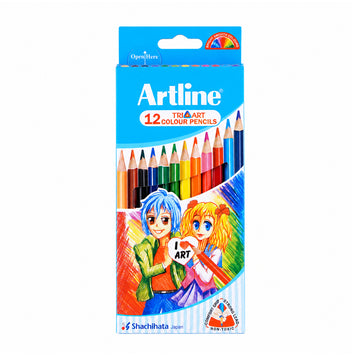 Artline 12 Triart Colour Pencils — Pack of 12 Assorted Colours