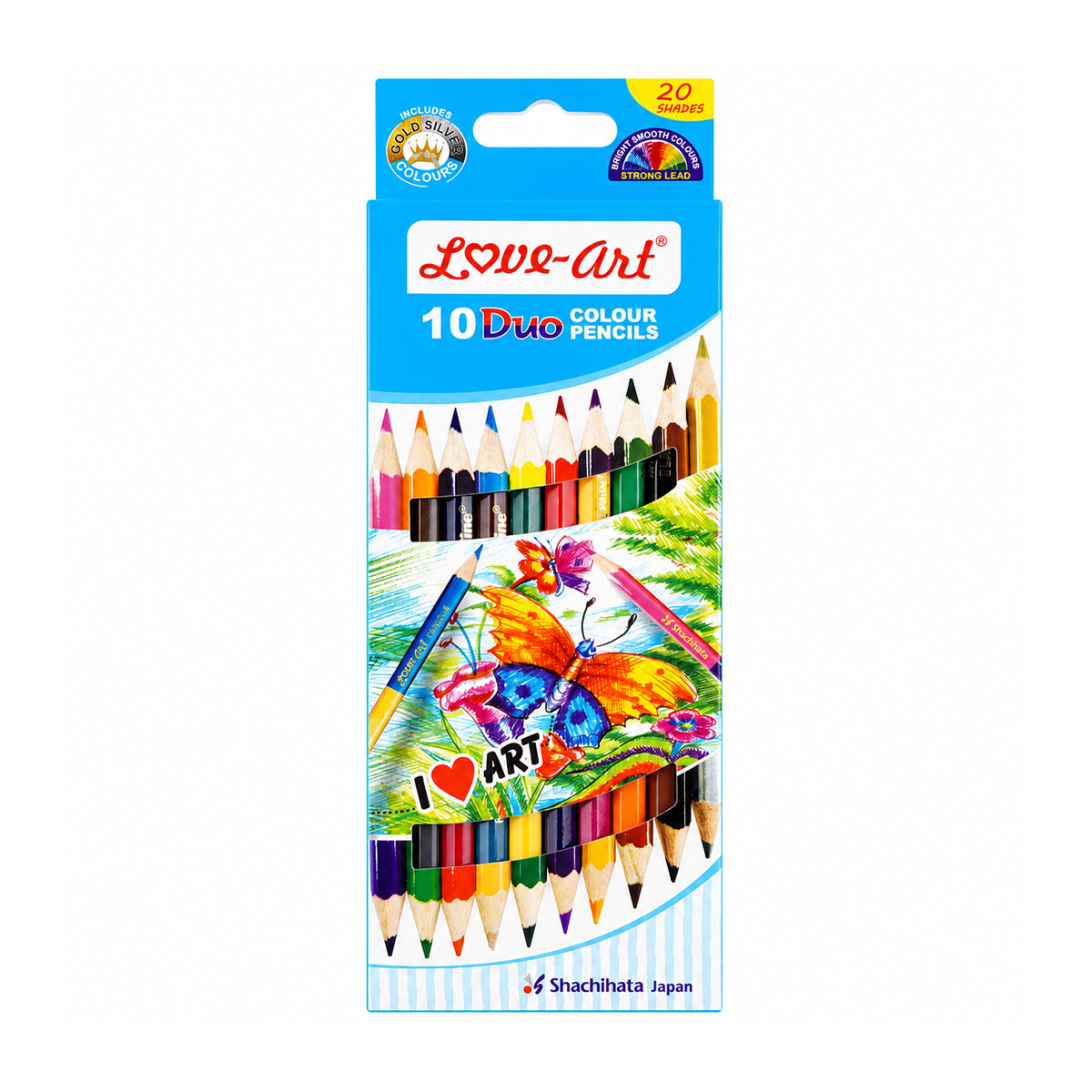 Love Art 10 Colour Pencils — Pack of 10 Assorted Colours