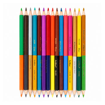 Love Art 15 Duo Colour Pencils — Pack of 15 Assorted Colours