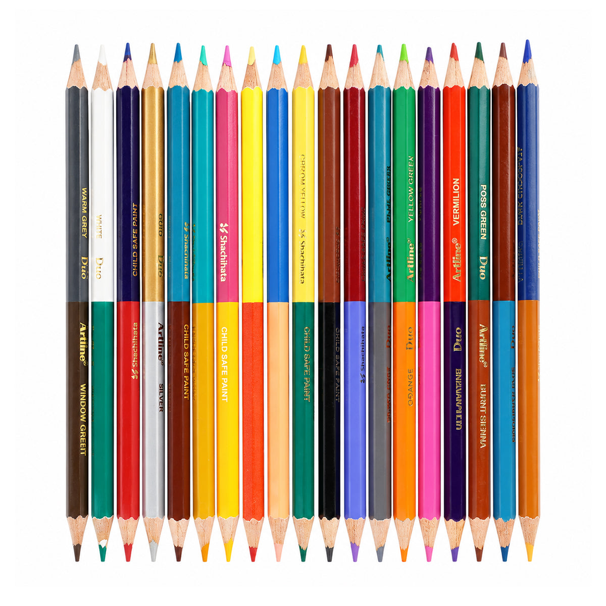 Love Art 20 Duo Colour Pencils — Pack of 20 Assorted Colours