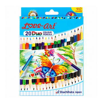 Love Art 20 Duo Colour Pencils — Pack of 20 Assorted Colours