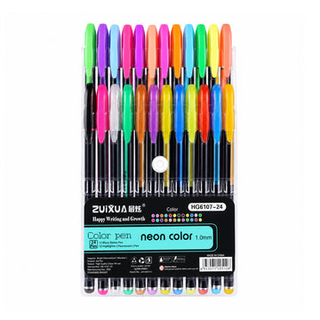 Arav Neon 24 Colour Pens — Pack of 24 Assorted Colours