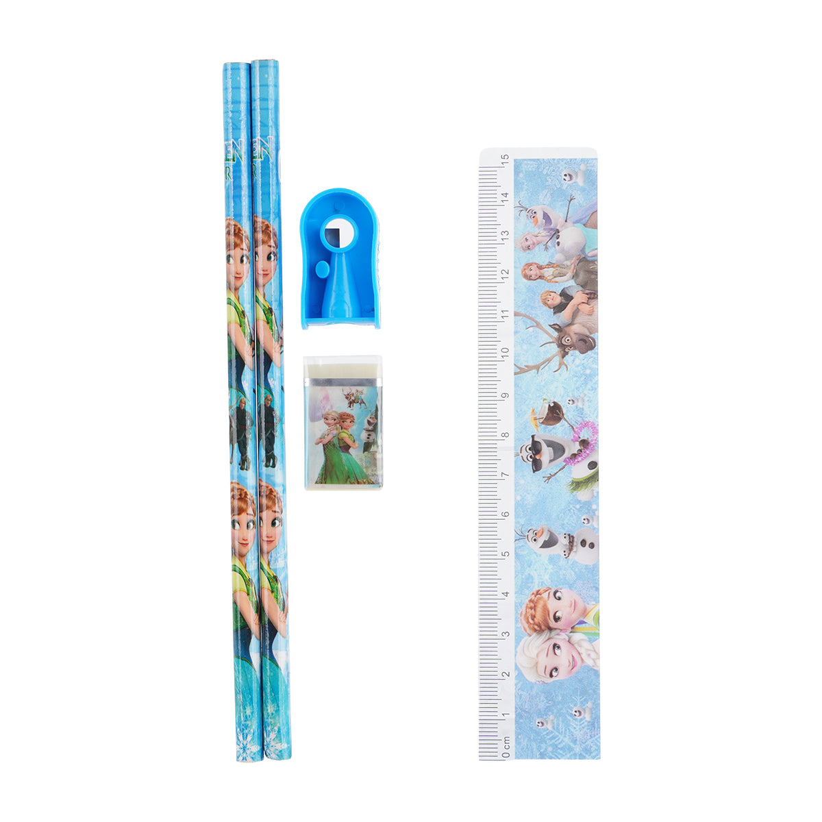 Arav Frozen Fever Stationery Set — Blue Theme, 5-Piece Kids Kit