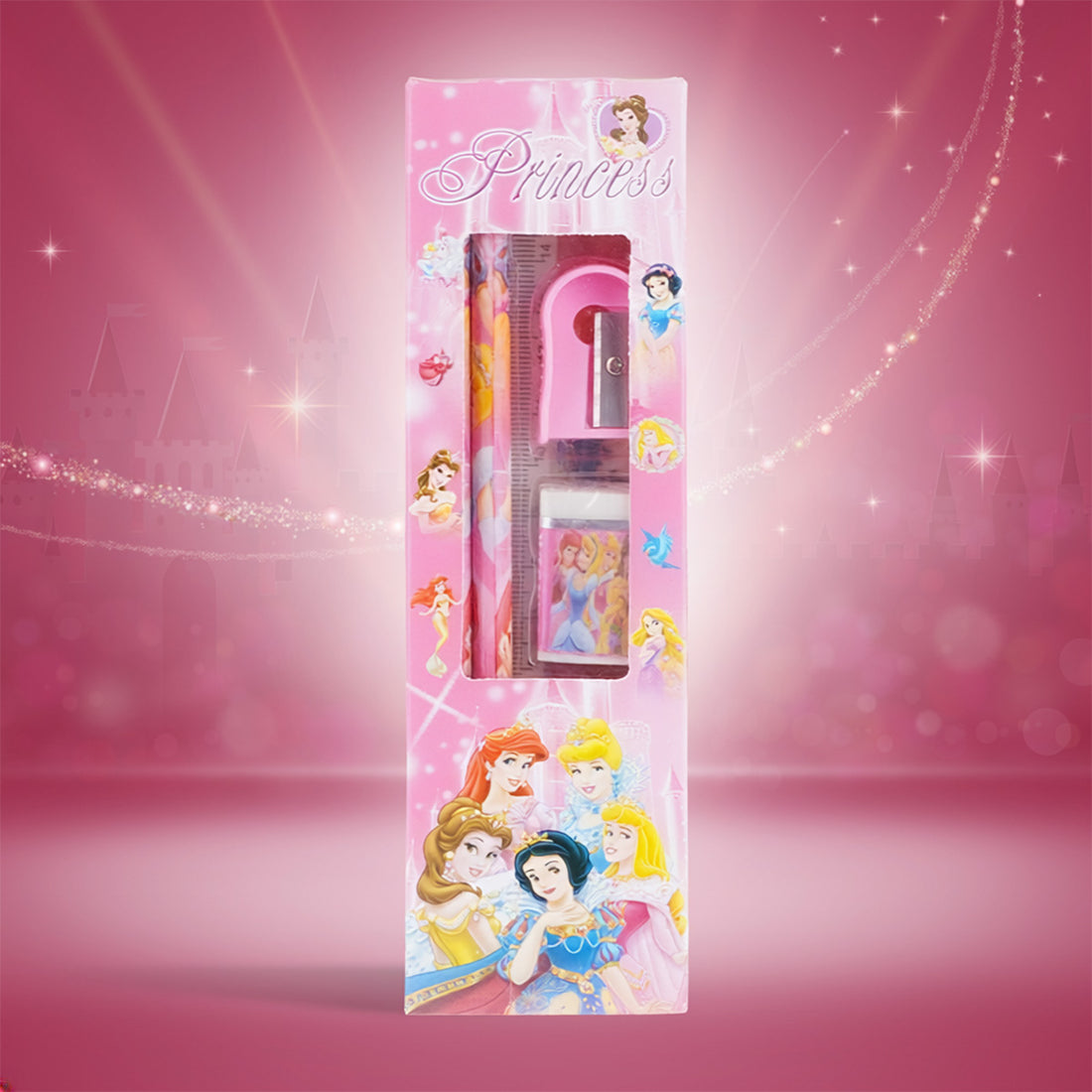 Arav Princess Stationery Set — Pink Theme, 5-Piece Kids Kit