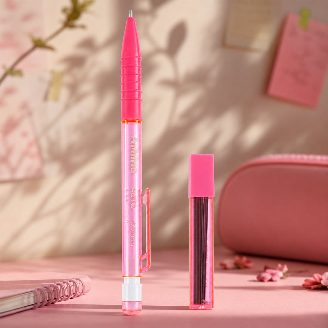 Artline Mechanical Pencil — Pack of 3, 0.7 mm (Pink) with Free Lead Tube